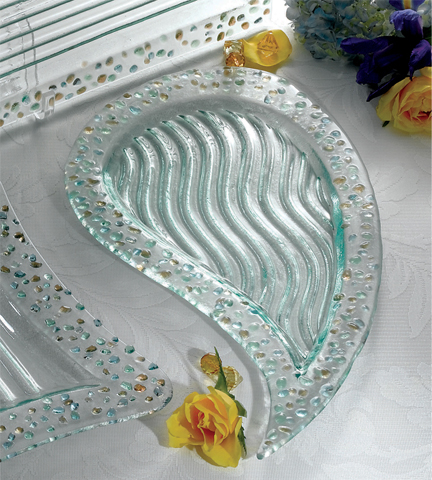 Pebbles Collection Paisley Shaped Tray 19"L x 11"W